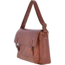 Medium Leather Vintage Wash Messenger Bag With Laptop Sleeve Tan: 1336 -Luxe Style Central medium leather vintage wash messenger bag with laptop sleeve tan 1336 p3876 16674 image
