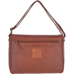 Medium Leather Vintage Wash Messenger Bag With Laptop Sleeve Tan: 1336 -Luxe Style Central medium leather vintage wash messenger bag with laptop sleeve tan 1336 p3876 16675 image