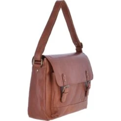Medium Leather Vintage Wash Messenger Bag With Laptop Sleeve Tan: 1336 -Luxe Style Central medium leather vintage wash messenger bag with laptop sleeve tan 1336 p3876 16676 image