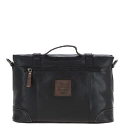 Medium Leather Work Briefcase Black/mud : 4554 -Luxe Style Central medium leather work briefcase black mud 4554 p933 22057 image