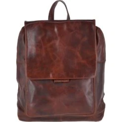 Medium Leather Zip Around Vintage Backpack Tan : Fred