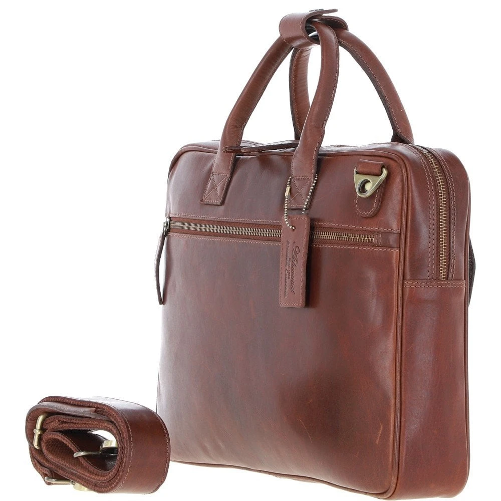 Medium Luxury Leather Ipad Work Bag Chestnut: K-46 4 Medium Luxury Leather Ipad Work Bag Chestnut: K-46 - Image 2