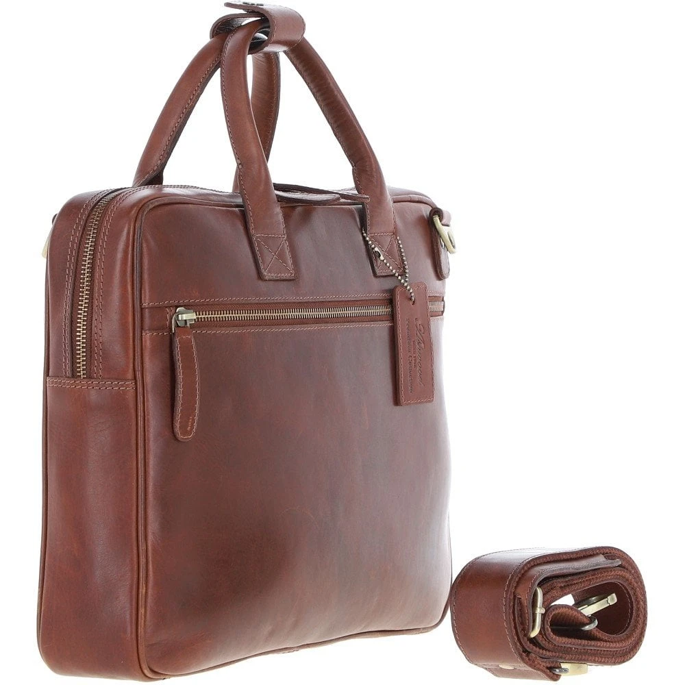 Medium Luxury Leather Ipad Work Bag Chestnut: K-46 6 Medium Luxury Leather Ipad Work Bag Chestnut: K-46 - Image 4