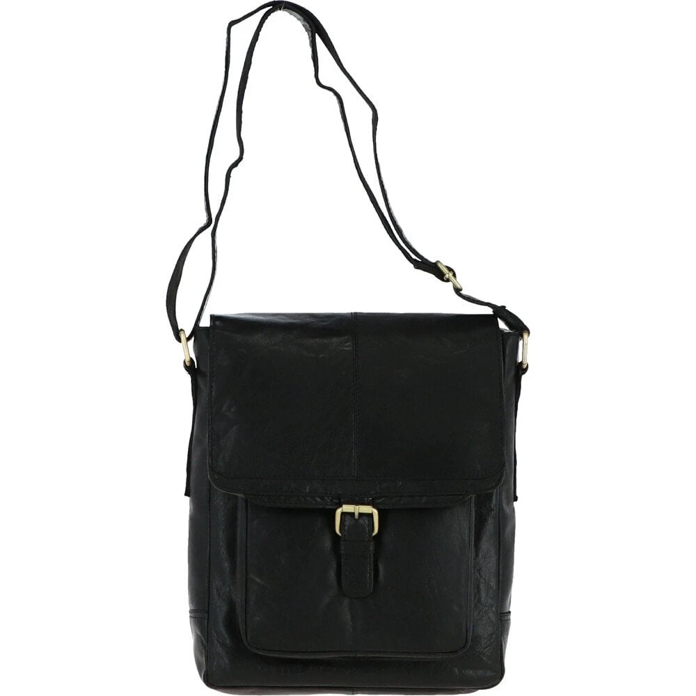 Medium Vintage Wash Leather Travel Bag Black: G-32 3 Medium Vintage Wash Leather Travel Bag Black: G-32