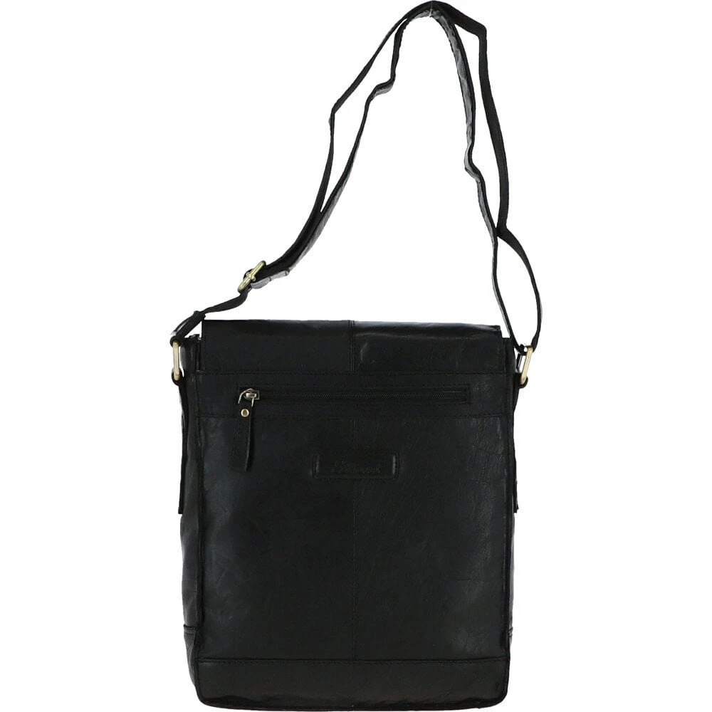 Medium Vintage Wash Leather Travel Bag Black: G-32 5 Medium Vintage Wash Leather Travel Bag Black: G-32 - Image 3