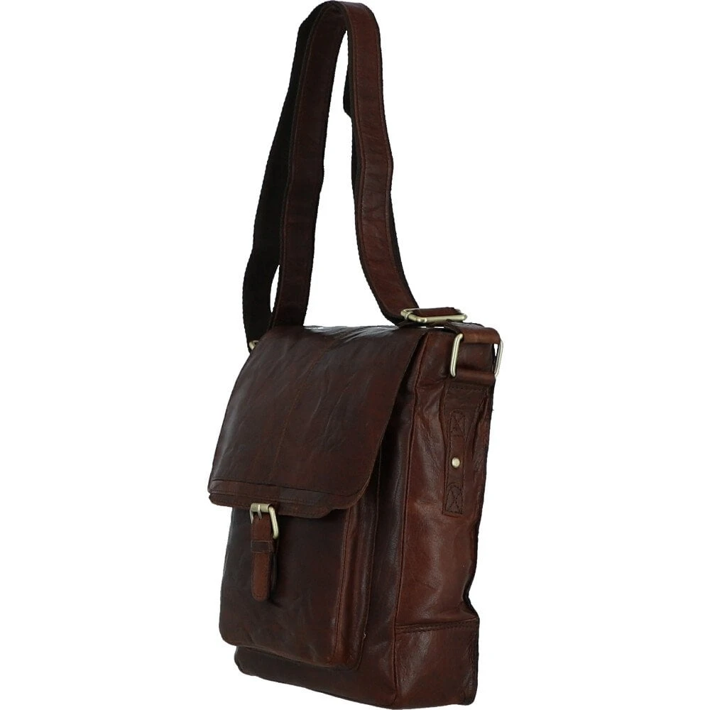 Medium Vintage Wash Leather Travel Bag Brandy: G-32 4 Medium Vintage Wash Leather Travel Bag Brandy: G-32 - Image 2