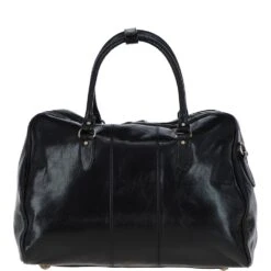 Medium Weekend Leather Holdall Black : Harry -Luxe Style Central medium weekend leather holdall black harry p6466 23601 image
