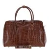 Medium Weekend Leather Holdall Cognac/croc : Harry -Luxe Style Central medium weekend leather holdall cognac croc harry p6469 23611 image