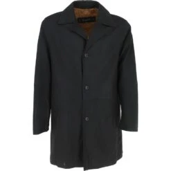 Bugatti Men's 3/4 Nappa Leather Overcoat Black/snu: James