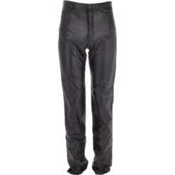 Mens 501 Leather Jeans Black : LJ 501