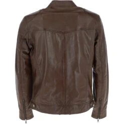 Mens Leather Biker Jacket Timber: Hartside -Luxe Style Central mens brampton leather biker jacket timber hartside p5379 19456 image