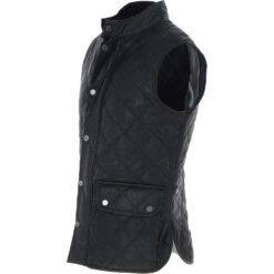 Mens Diamond Quilted Leather Gilet Black : M-15 Vest -Luxe Style Central mens diamond quilted leather gilet black m 15 vest p6872 25433 image