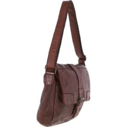 Mens Four Pocket Leather Messenger Bag Brandy : Cyrus -Luxe Style Central mens four pocket leather messenger bag brandy cyrus p6194 22298 image