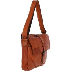 Mens Four Pocket Leather Messenger Bag Tan : Cyrus -Luxe Style Central mens four pocket leather messenger bag tan cyrus p6179 22254 image