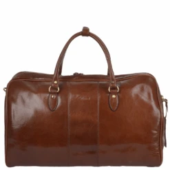Mens Large Leather Weekend Holdall Chestnut/vt : Charles