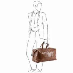 Mens Large Travel Holdall Chestnut/vt : 2070 -Luxe Style Central mens large travel holdall chestnut vt 2070 p114 4665 image