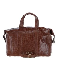 Mens Large Travel Holdall Cognac/croc : Paddington
