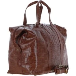 Mens Large Travel Holdall Cognac/croc : Paddington -Luxe Style Central mens large travel holdall cognac croc paddington p6672 24327 image