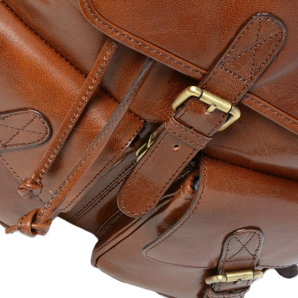 Mens Leather Backpack - Rucksack Chestnut 8 Mens Leather Backpack - Rucksack Chestnut - Image 6