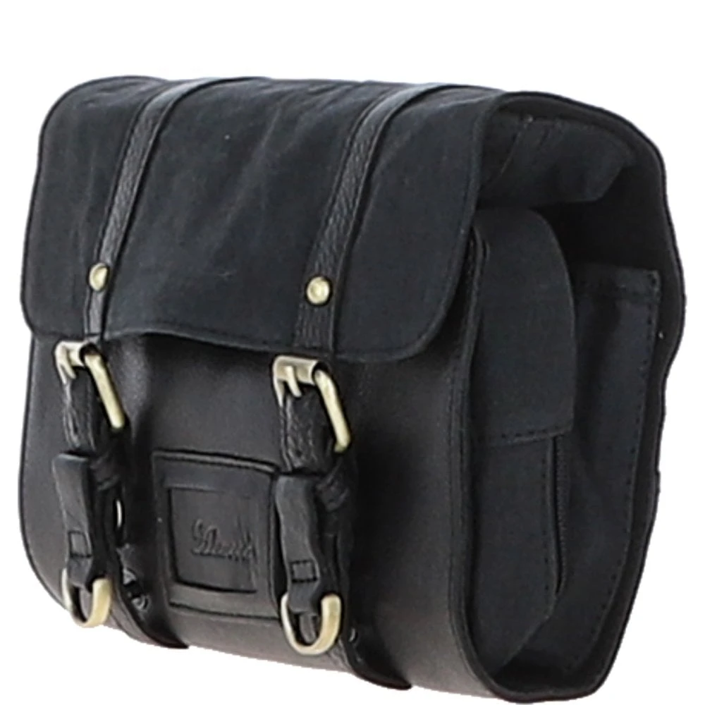 Mens Leather & Canvas Hanging Toiletry Bag Black : 7010 5 Mens Leather & Canvas Hanging Toiletry Bag Black : 7010 - Image 3