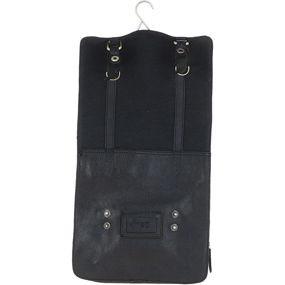 Mens Leather & Canvas Hanging Toiletry Bag Black : 7010 8 Mens Leather & Canvas Hanging Toiletry Bag Black : 7010 - Image 6
