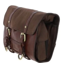Mens Leather & Canvas Hanging Toiletry Bag Tan/crum : 7010 -Luxe Style Central mens leather canvas hanging toiletry bag tan crum 7010 p4425 18914 image