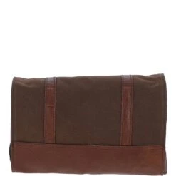 Mens Leather & Canvas Hanging Toiletry Bag Tan/crum : 7010 -Luxe Style Central mens leather canvas hanging toiletry bag tan crum 7010 p4425 18916 image
