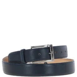 Mens Leather Chino Belt Navy: MB-102