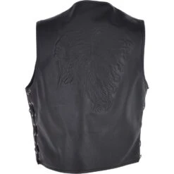 Men's Leather Embossed Laced Waistcoat Black : Apache Biker Waistcoat -Luxe Style Central mens leather embossed laced waistcoat black apache biker waistcoat p3320 14593 image