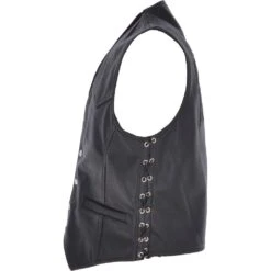 Men's Leather Embossed Laced Waistcoat Black : Apache Biker Waistcoat -Luxe Style Central mens leather embossed laced waistcoat black apache biker waistcoat p3320 14594 image