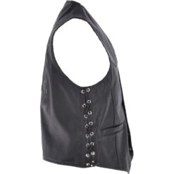 Men's Leather Embossed Laced Waistcoat Black : Apache Biker Waistcoat -Luxe Style Central mens leather embossed laced waistcoat black apache biker waistcoat p3320 14595 image