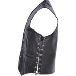 Men's Leather Embossed Laced Waistcoat Black : Eagle Biker Waistcoat -Luxe Style Central mens leather embossed laced waistcoat black eagle biker waistcoat p3319 14586 image