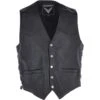 Men's Leather Embossed Laced Waistcoat Black : Skull Biker Waistcoat -Luxe Style Central mens leather embossed laced waistcoat black skull biker waistcoat p3323 14588 image
