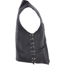 Men's Leather Embossed Laced Waistcoat Black : Skull Biker Waistcoat -Luxe Style Central mens leather embossed laced waistcoat black skull biker waistcoat p3323 14591 image