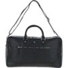 Mens Leather Holdall Weekend Bag Black: Calvin