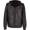 Men's Leather Hooded Bomber Jacket : Ramsay -Luxe Style Central mens leather hooded bomber jacket ramsay p3348 14697 image