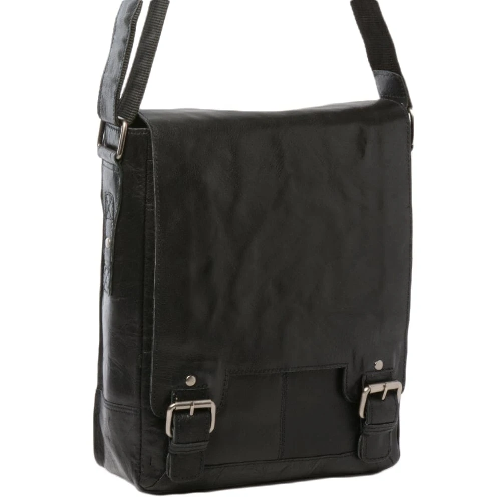 Mens Leather Ipad Messenger Bag Black/crum : 8342 4 Mens Leather Ipad Messenger Bag Black/crum : 8342 - Image 2