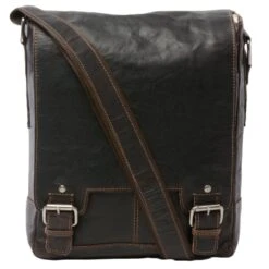 Mens Leather Ipad Messenger Bag Brown/crum : 8342