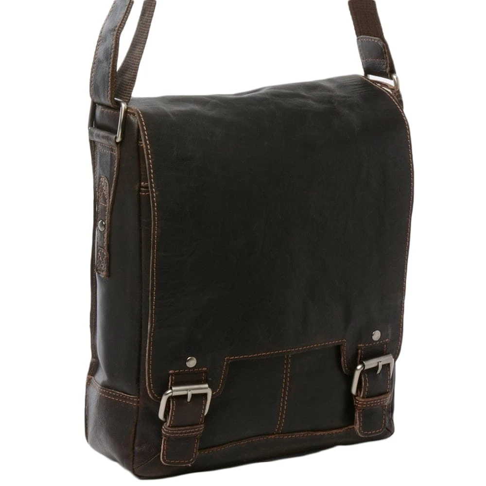Mens Leather Ipad Messenger Bag Brown/crum : 8342 4 Mens Leather Ipad Messenger Bag Brown/crum : 8342 - Image 2