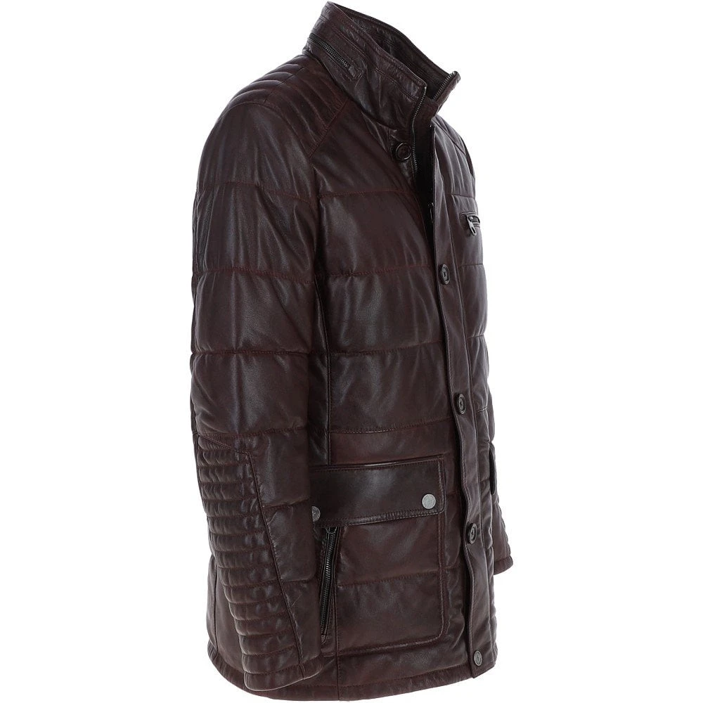 Mens Leather Jacket Oxblood: Mink 6 Mens Leather Jacket Oxblood: Mink - Image 4