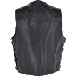 Men's Leather Laced Waistcoat Black : Biker Waistcoat -Luxe Style Central mens leather laced waistcoat black biker waistcoat p3321 14597 image