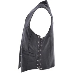 Men's Leather Laced Waistcoat Black : Biker Waistcoat -Luxe Style Central mens leather laced waistcoat black biker waistcoat p3321 14598 image