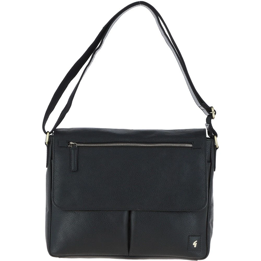 Mens Leather Messenger Bag Black: Blake 3 Mens Leather Messenger Bag Black: Blake
