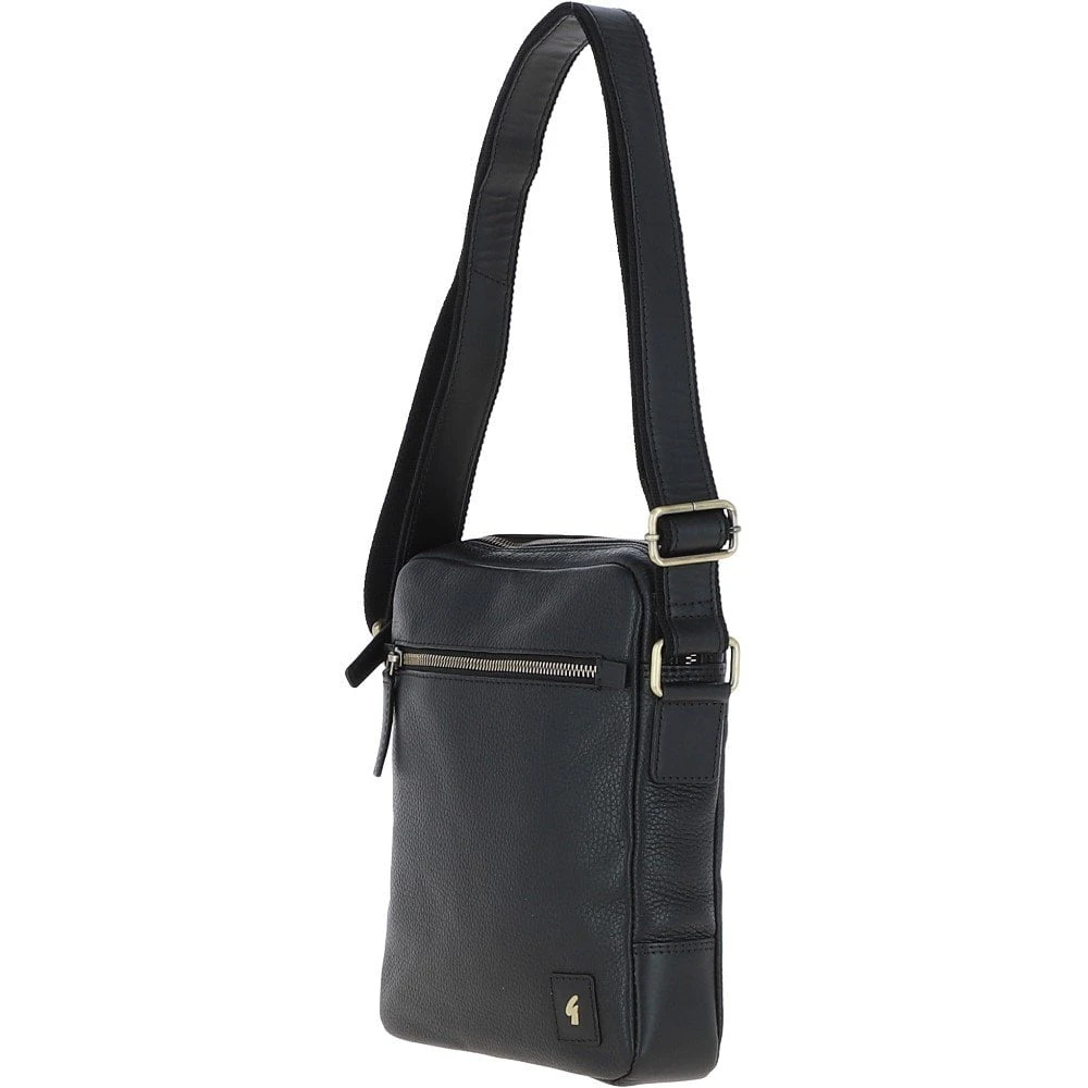 Mens Leather Messenger Bag Black: GB Logan 4 Mens Leather Messenger Bag Black: GB Logan - Image 2