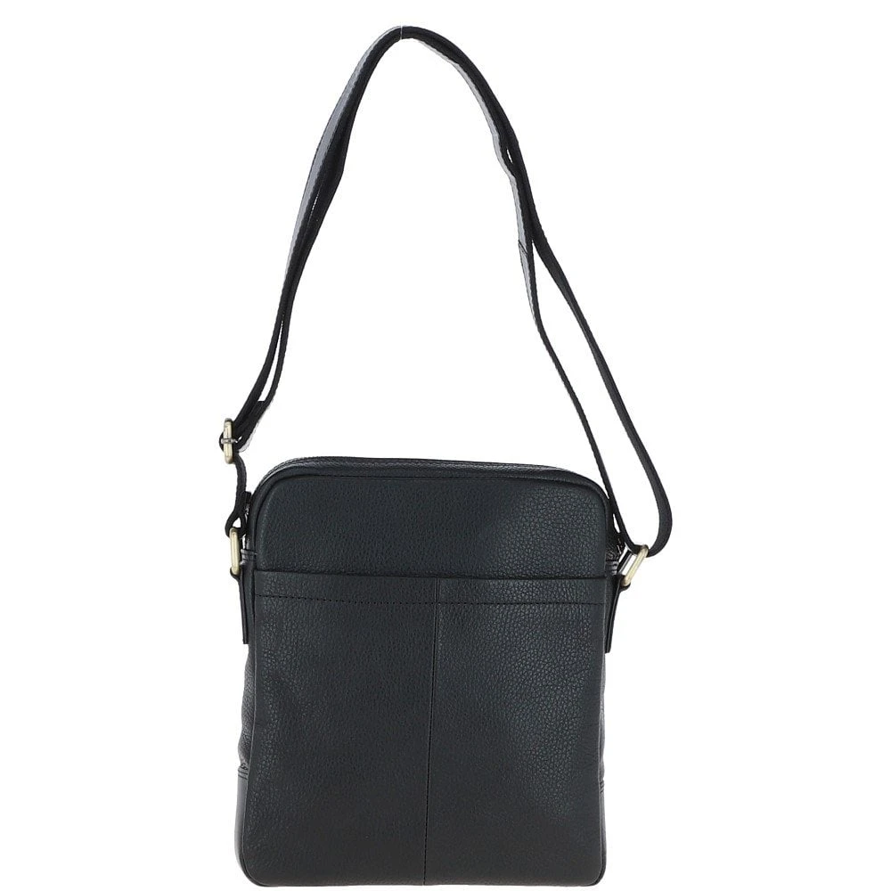 Mens Leather Messenger Bag Black: GB Logan 5 Mens Leather Messenger Bag Black: GB Logan - Image 3