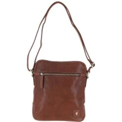 Mens Leather Messenger Bag Chestnut: GB Logan