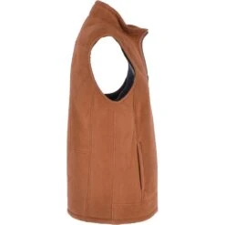 Men's Leather Sheepskin Gilet Whisky/black : Saxon -Luxe Style Central mens leather sheepskin gilet whisky black saxon p3363 14744 image