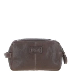 Mens Leather Toiletry Wash Bag Brown: Row 10 Mens Leather Toiletry Wash Bag Brown: Row -Luxe Style Central mens leather toiletry wash bag brown row p6985 25808 image