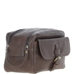 Mens Leather Toiletry Wash Bag Brown: Row 11 Mens Leather Toiletry Wash Bag Brown: Row -Luxe Style Central mens leather toiletry wash bag brown row p6985 25809 image