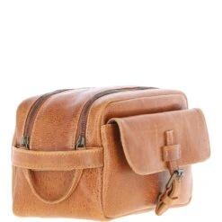 Mens Leather Toiletry Wash Bag Tan: Row -Luxe Style Central mens leather toiletry wash bag tan row p6986 25814 image